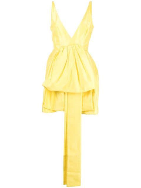 V-neck ruffled mini dress by OROTON