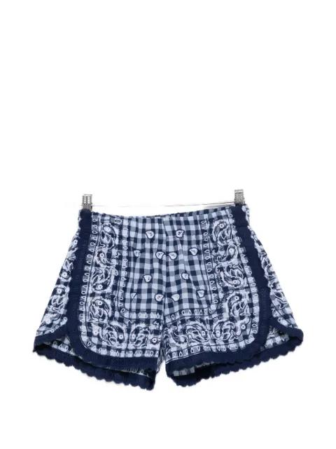 embroidered gingham shorts by ORSINA