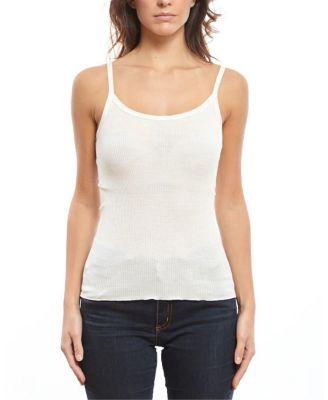 Ribbed Wool & Silk Scoop Neck Camisole by OSCALITO