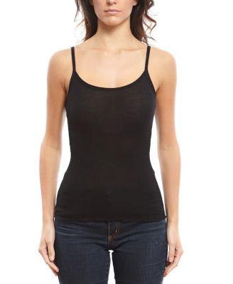 Ribbed Wool & Silk Scoop Neck Camisole by OSCALITO