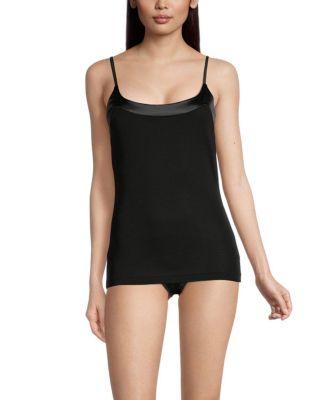 Scoop Neck Spaghetti Strap Camisole with Satin Trim by OSCALITO