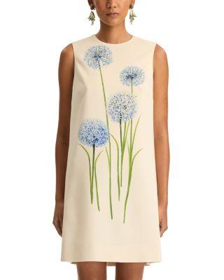 Alliums Print Sleeveless Dress by OSCAR DE LA RENTA