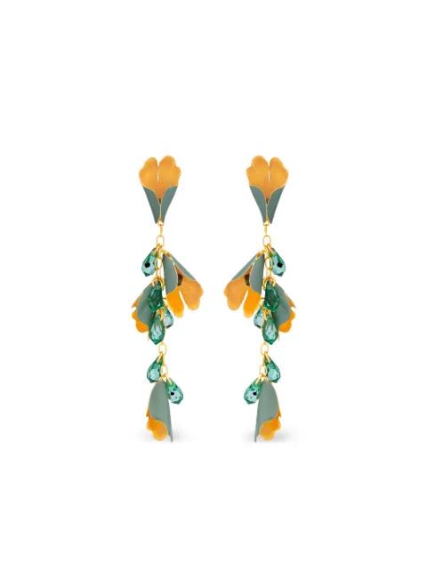 Bellflower drop earrings by OSCAR DE LA RENTA