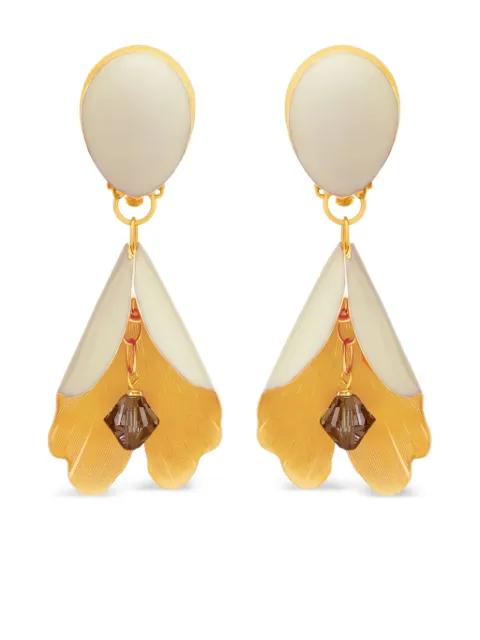 Bellflower-shaped drop earrings by OSCAR DE LA RENTA