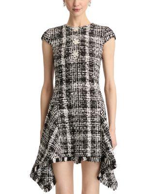 Boucle Tweed Ruffle Dress by OSCAR DE LA RENTA