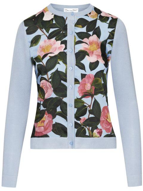 Camellia button-up cardigan by OSCAR DE LA RENTA