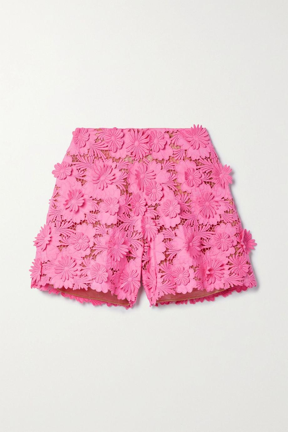 Cotton guipure lace shorts by OSCAR DE LA RENTA