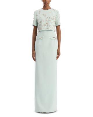 Crystal Embroidered Dress by OSCAR DE LA RENTA