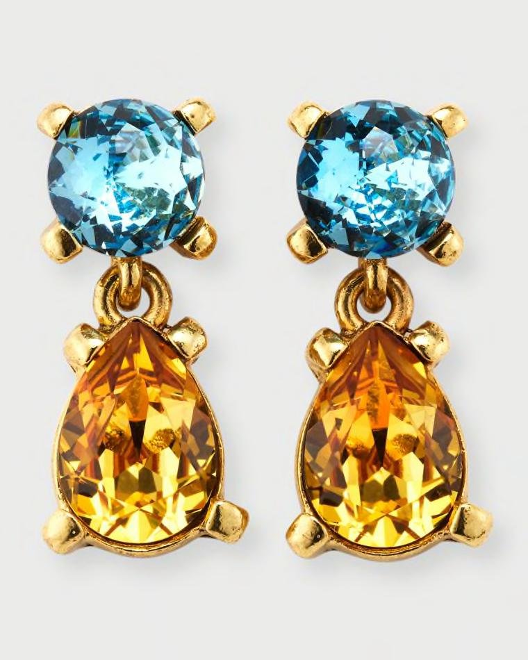 Crystal Nano Drop Earrings by OSCAR DE LA RENTA