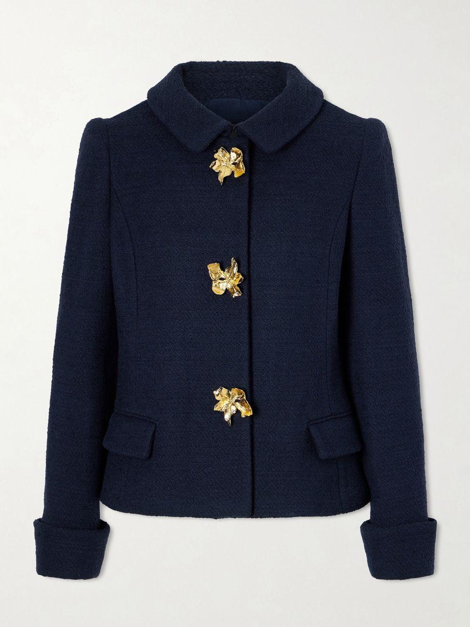 Embellished cotton and wool-blend tweed jacket by OSCAR DE LA RENTA
