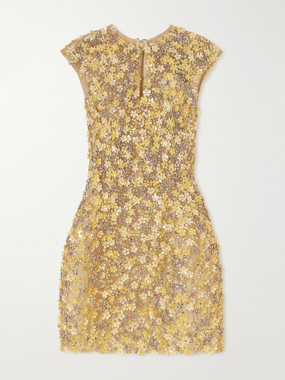 Embellished tulle mini dress by OSCAR DE LA RENTA