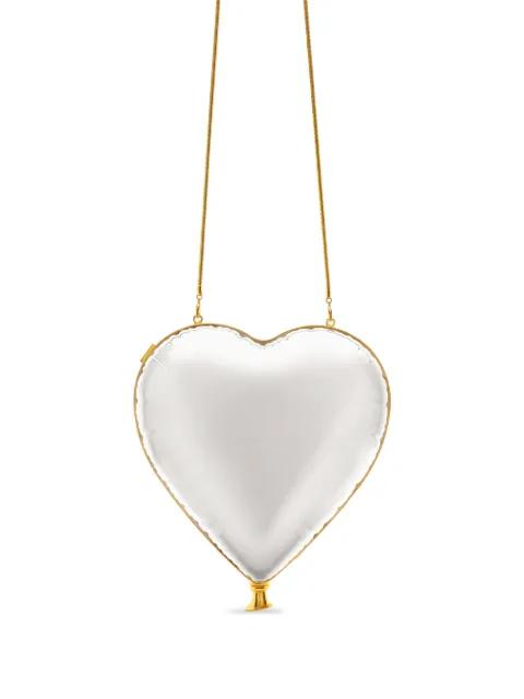 Heart Ballon chain clutch bag by OSCAR DE LA RENTA