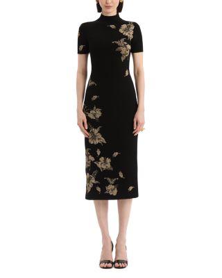 Metallic Jacquard Knit Dress by OSCAR DE LA RENTA
