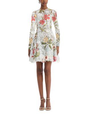 Multi Floral Lace Dress by OSCAR DE LA RENTA