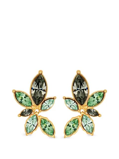Navette crystal clip-on earrings by OSCAR DE LA RENTA