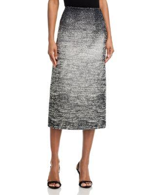 Ombr&eacute; Boucl&eacute; Jacquard Pencil Skirt by OSCAR DE LA RENTA