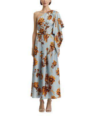 One Shoulder Silk Drape Dress by OSCAR DE LA RENTA