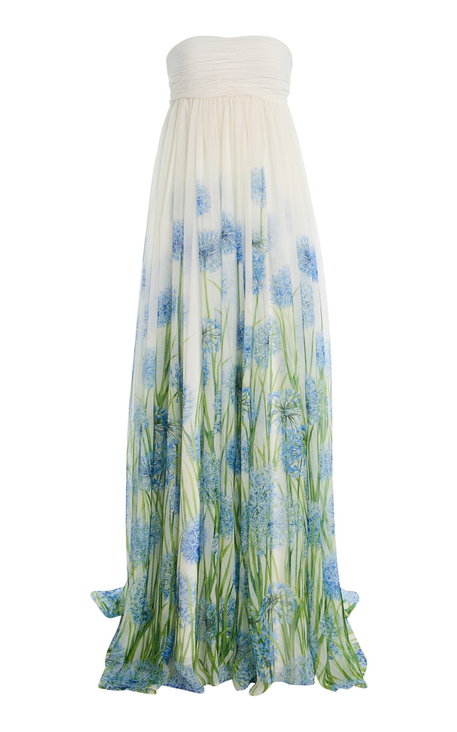 Oscar de la Renta Allium-Printed Silk-Chiffon Gown - Moda Operandi by OSCAR DE LA RENTA