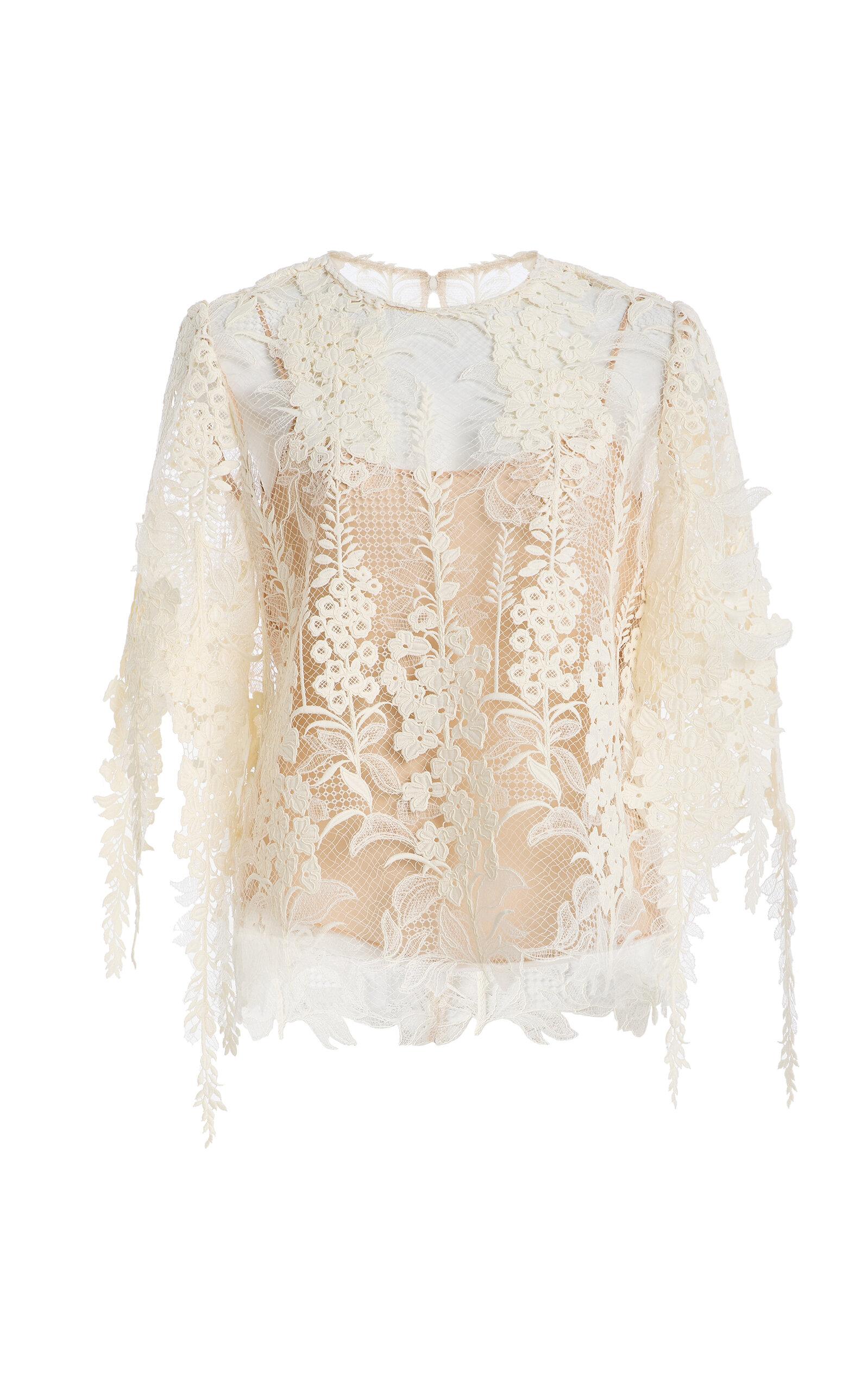 Oscar de la Renta Appliquéd Lace Top - Moda Operandi by OSCAR DE LA RENTA