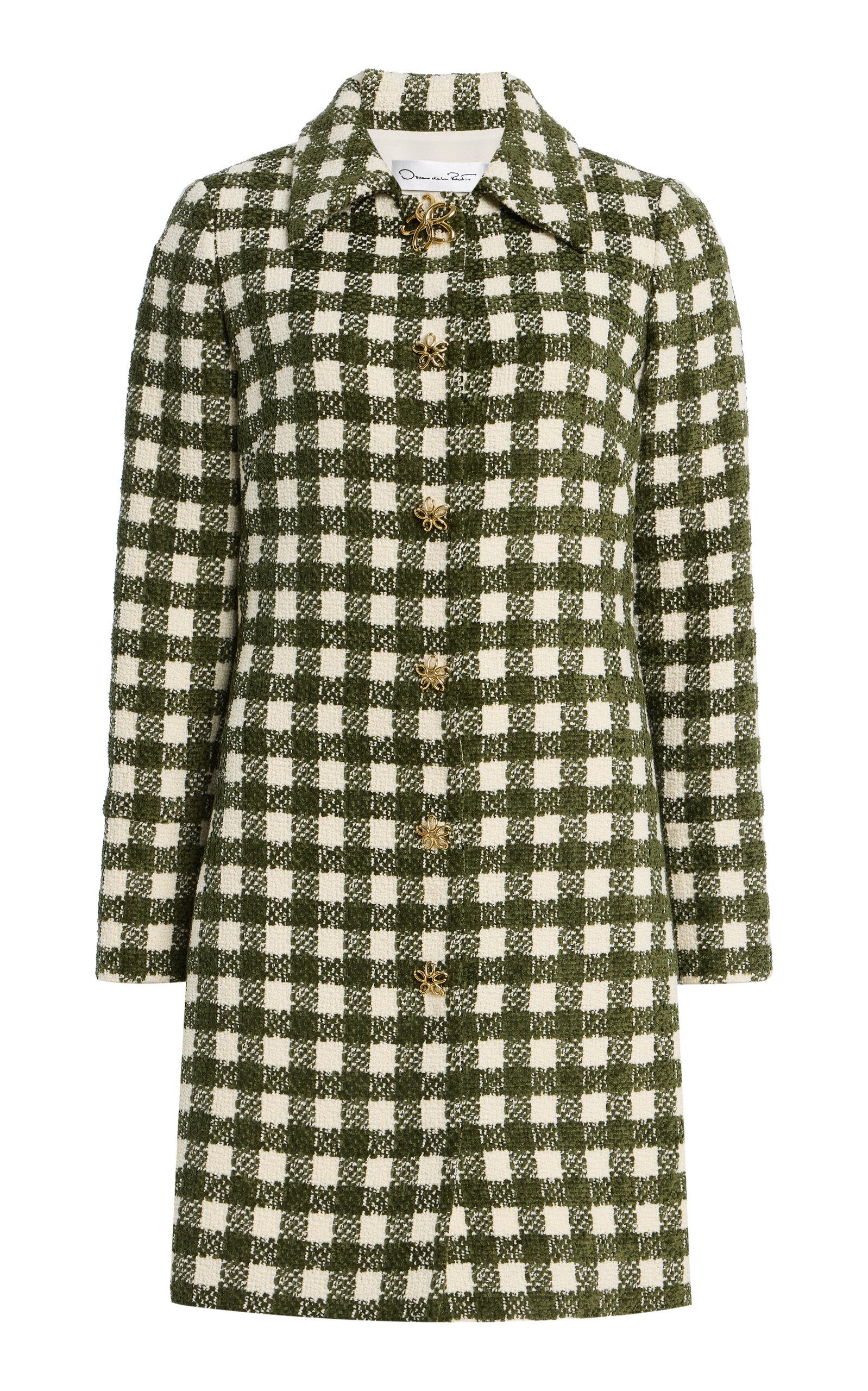 Oscar de la Renta Checked Chenille Tweed Coat Dress - Moda Operandi by OSCAR DE LA RENTA