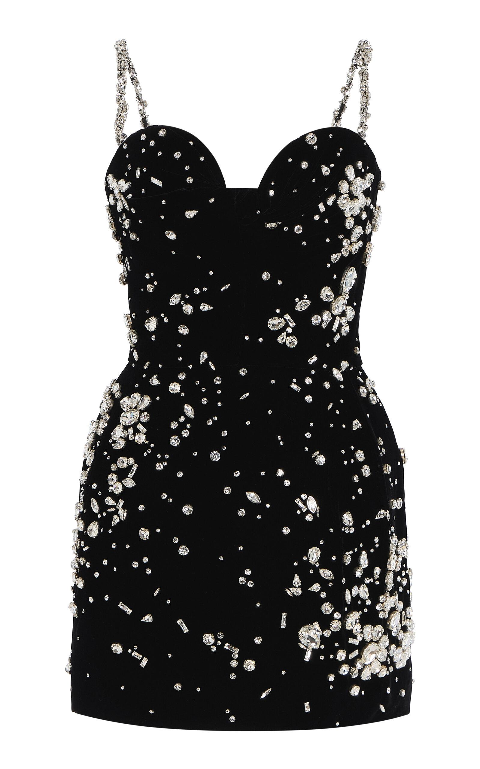 Oscar de la Renta Crystal-Embellished Cupro-Blend Mini Dress - Moda Operandi by OSCAR DE LA RENTA