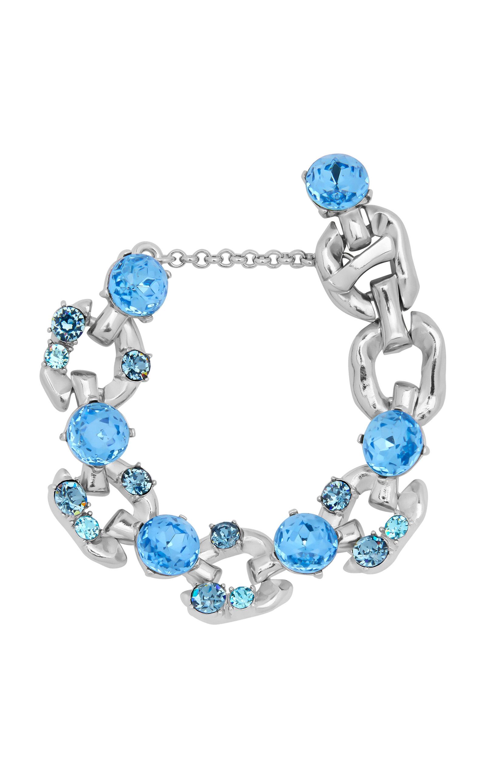 Oscar de la Renta - Crystal Scramble Round Link Bracelet - Blue - - Only At Moda Operandi - Gifts For Her by OSCAR DE LA RENTA