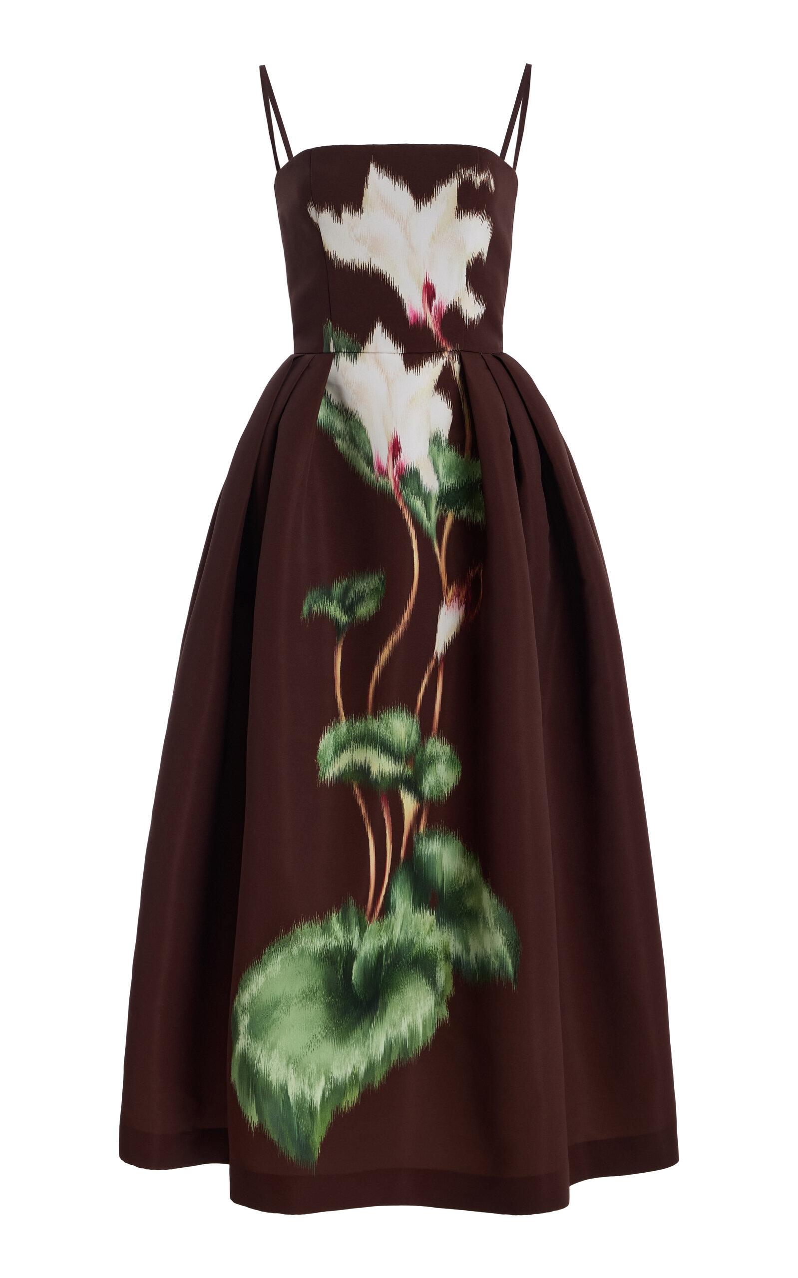 Oscar de la Renta Cyclamen Faille Midi Dress - Moda Operandi by OSCAR DE LA RENTA