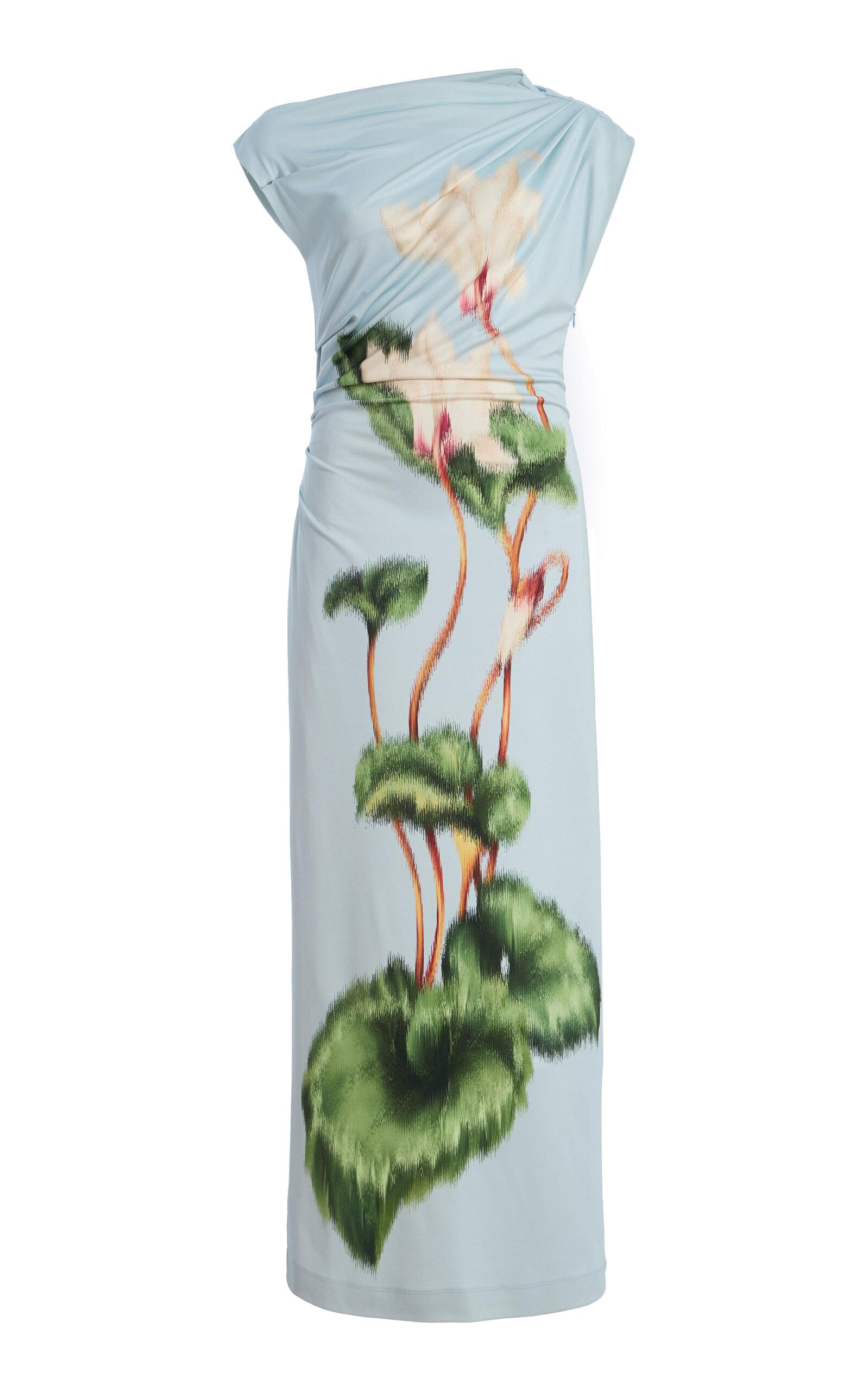 Oscar de la Renta Cyclamen Off-The-Shoulder Stretch-Crepe Midi Dress - Moda Operandi by OSCAR DE LA RENTA
