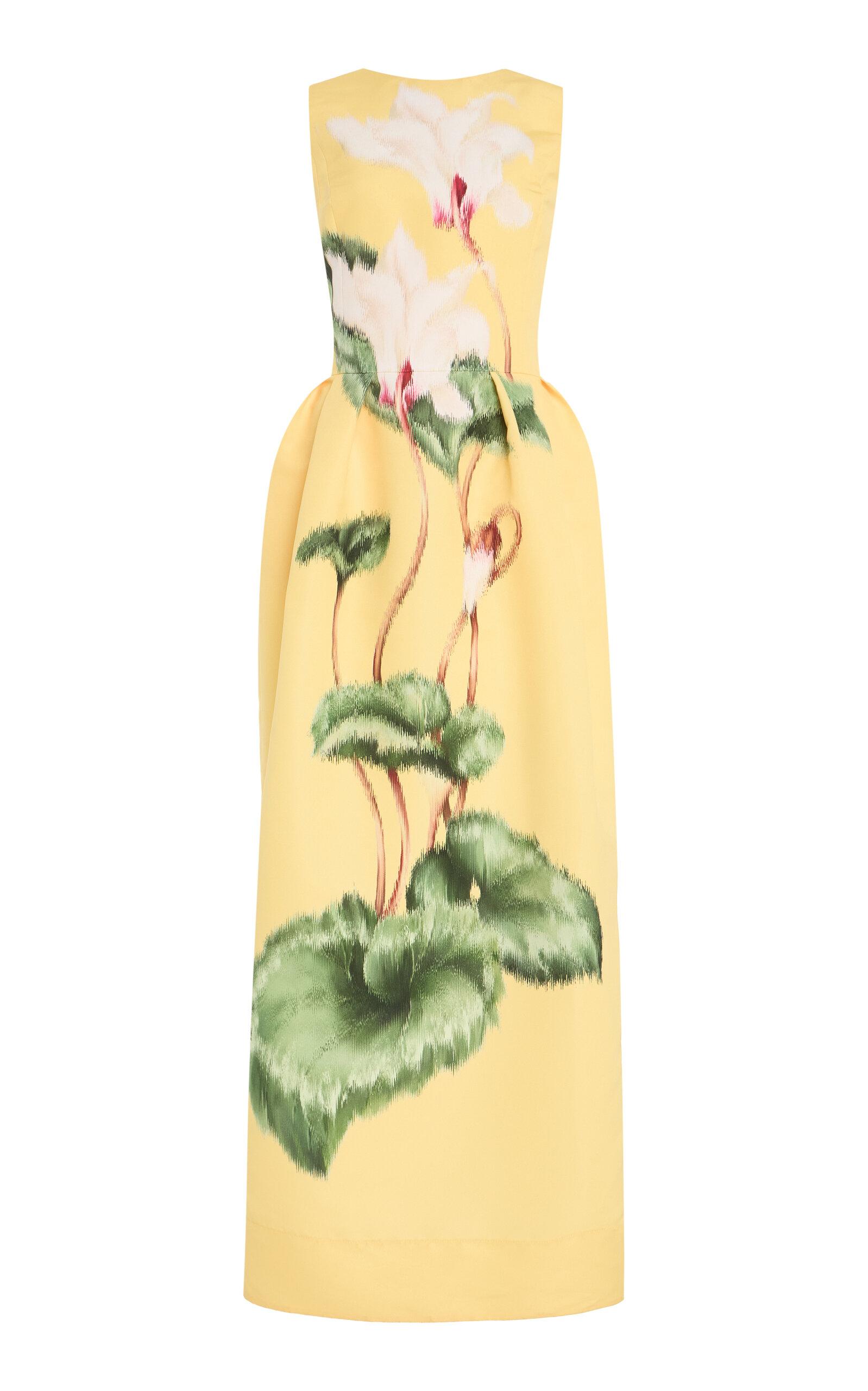 Oscar de la Renta Cyclamen Printed Faille Maxi Dress - Moda Operandi by OSCAR DE LA RENTA