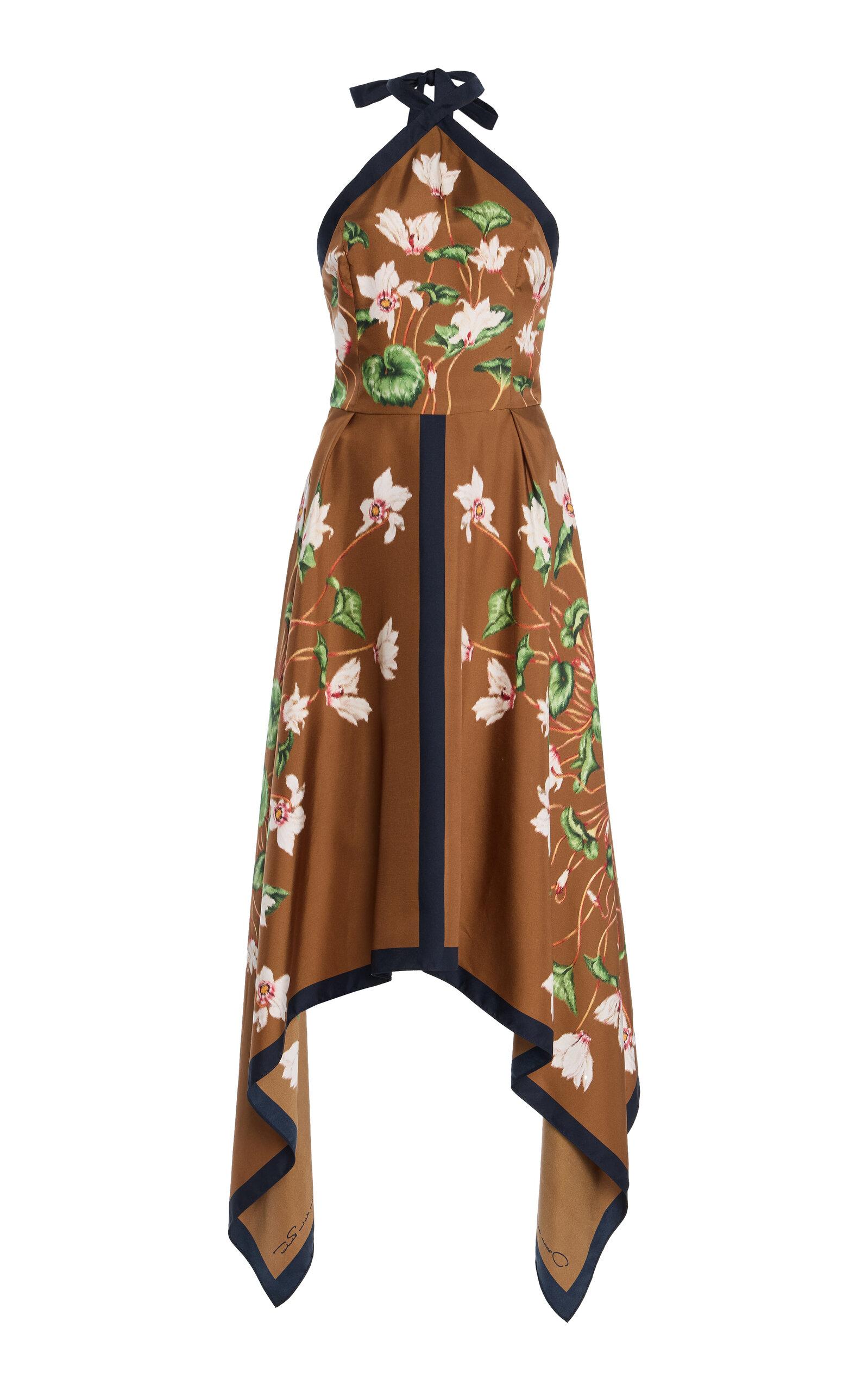 Oscar de la Renta Cyclamen Silk Halter Midi Dress - Moda Operandi by OSCAR DE LA RENTA