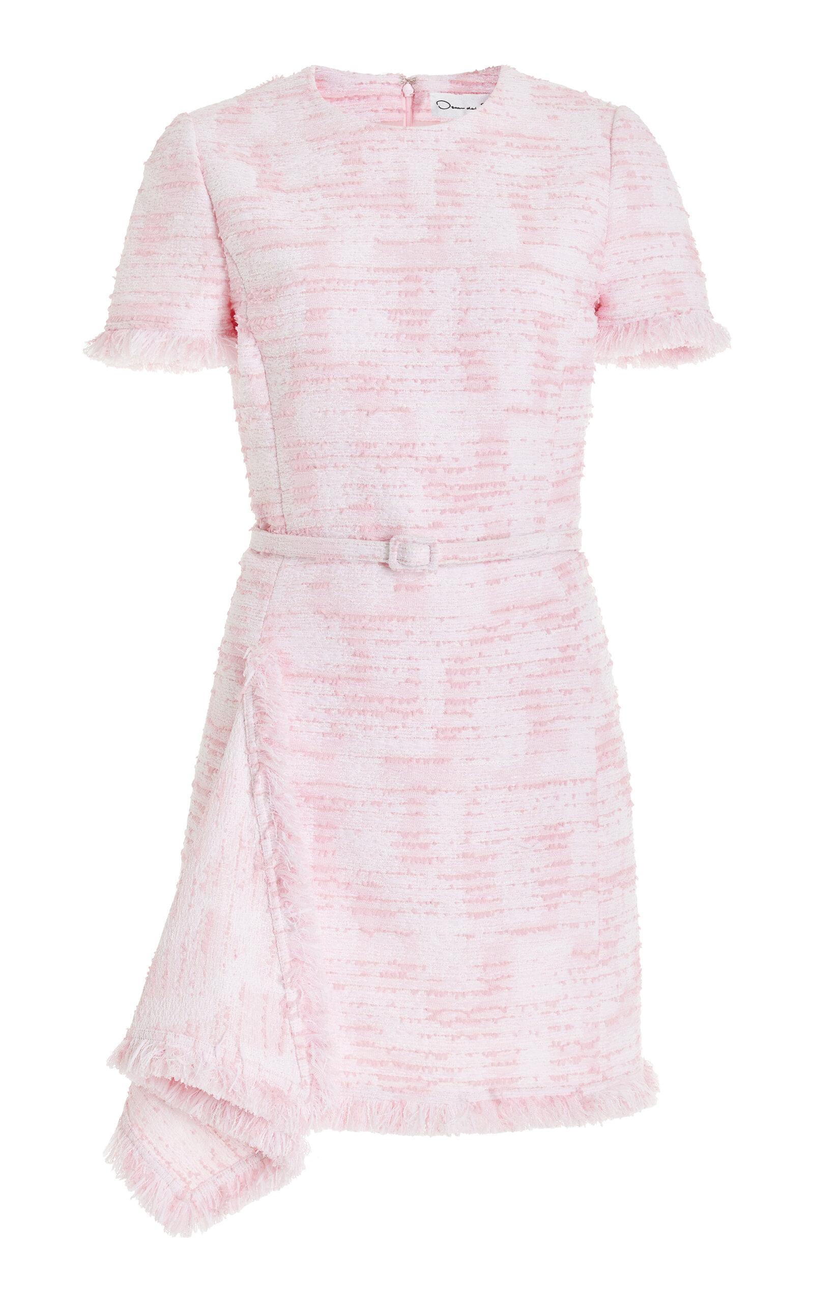 Oscar de la Renta - Drape-Hem Tweed Mini Dress - Light Pink - - Moda Operandi by OSCAR DE LA RENTA Oscar de la Renta - Drape-Hem Tweed Mini Dress - Light Pink - - Moda Operandi by OSCAR DE LA RENTA