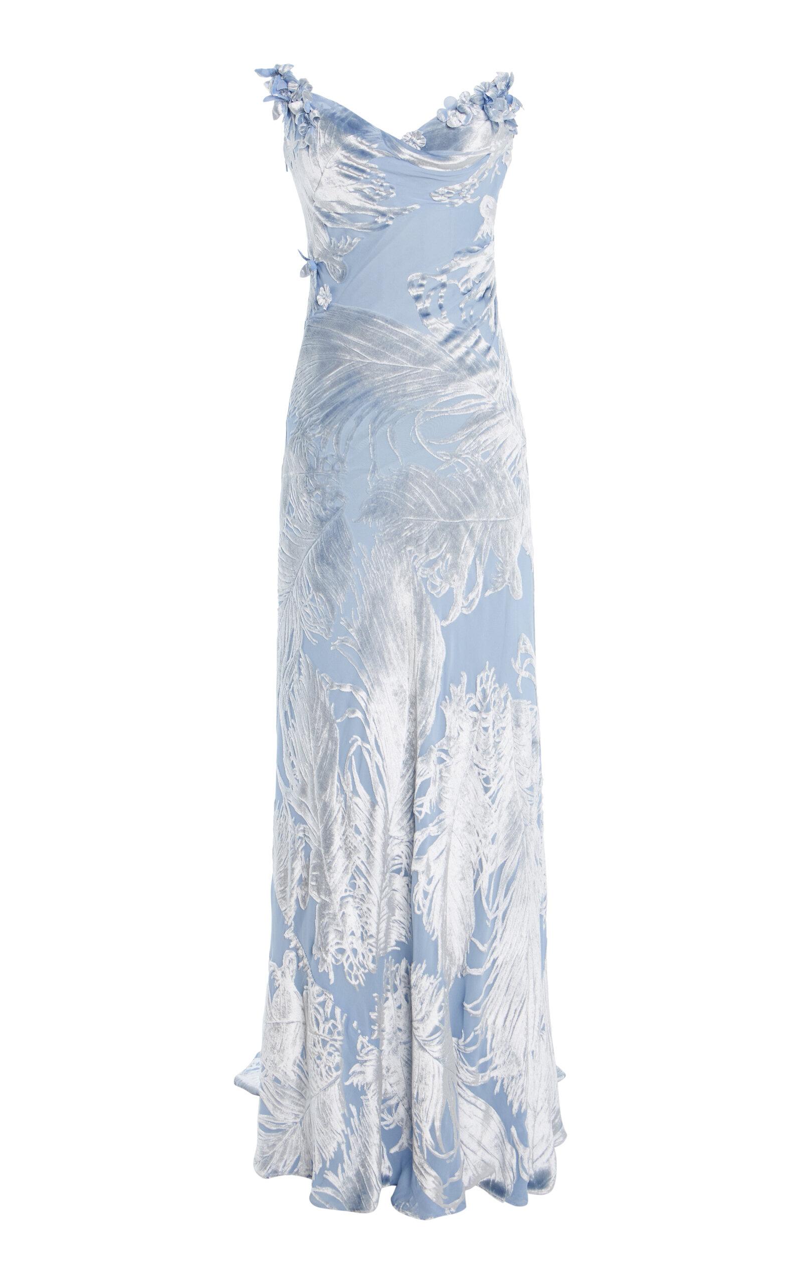 Oscar de la Renta Draped Devoré Velvet Gown - Moda Operandi by OSCAR DE LA RENTA