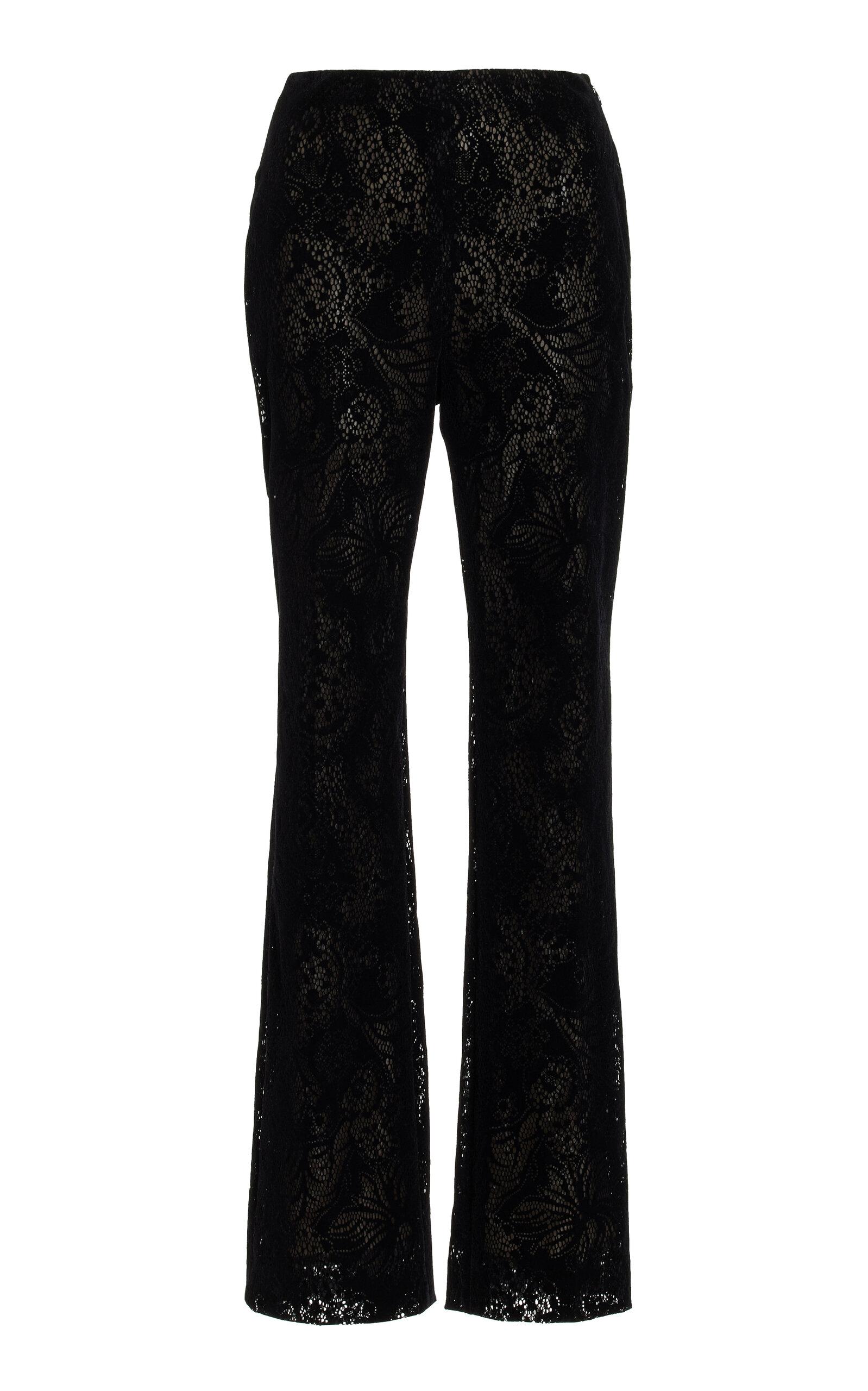 Oscar de la Renta Flocked Floral Lace Straight-Leg Pants - Moda Operandi by OSCAR DE LA RENTA