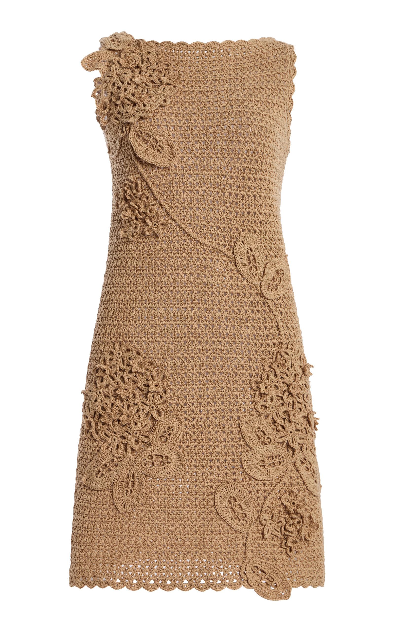 Oscar de la Renta Floral Crocheted Cottonini Dress -oda Operandi by OSCAR DE LA RENTA