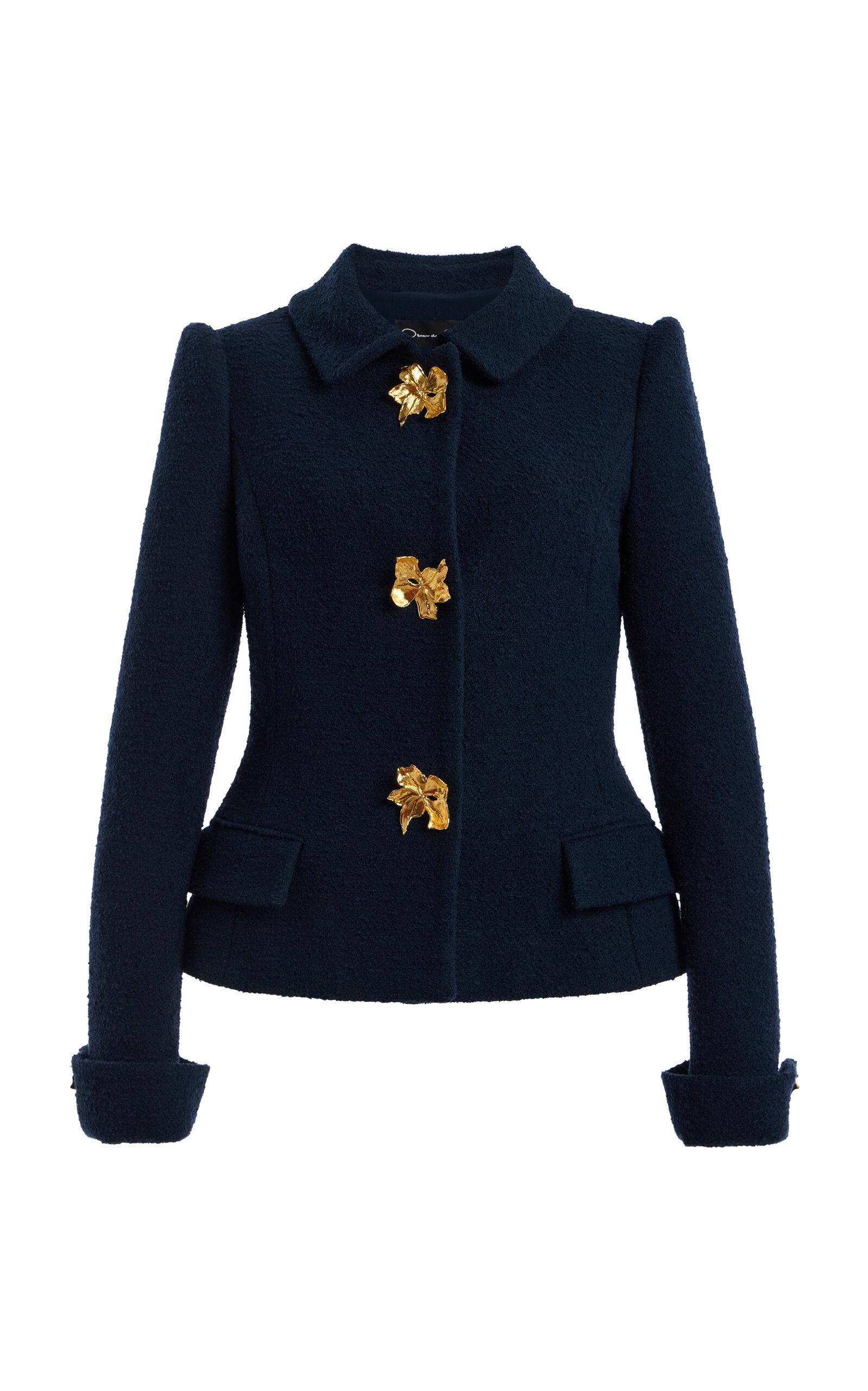Oscar de la Renta Flower-Button Tweed Jacket - Moda Operandi by OSCAR DE LA RENTA