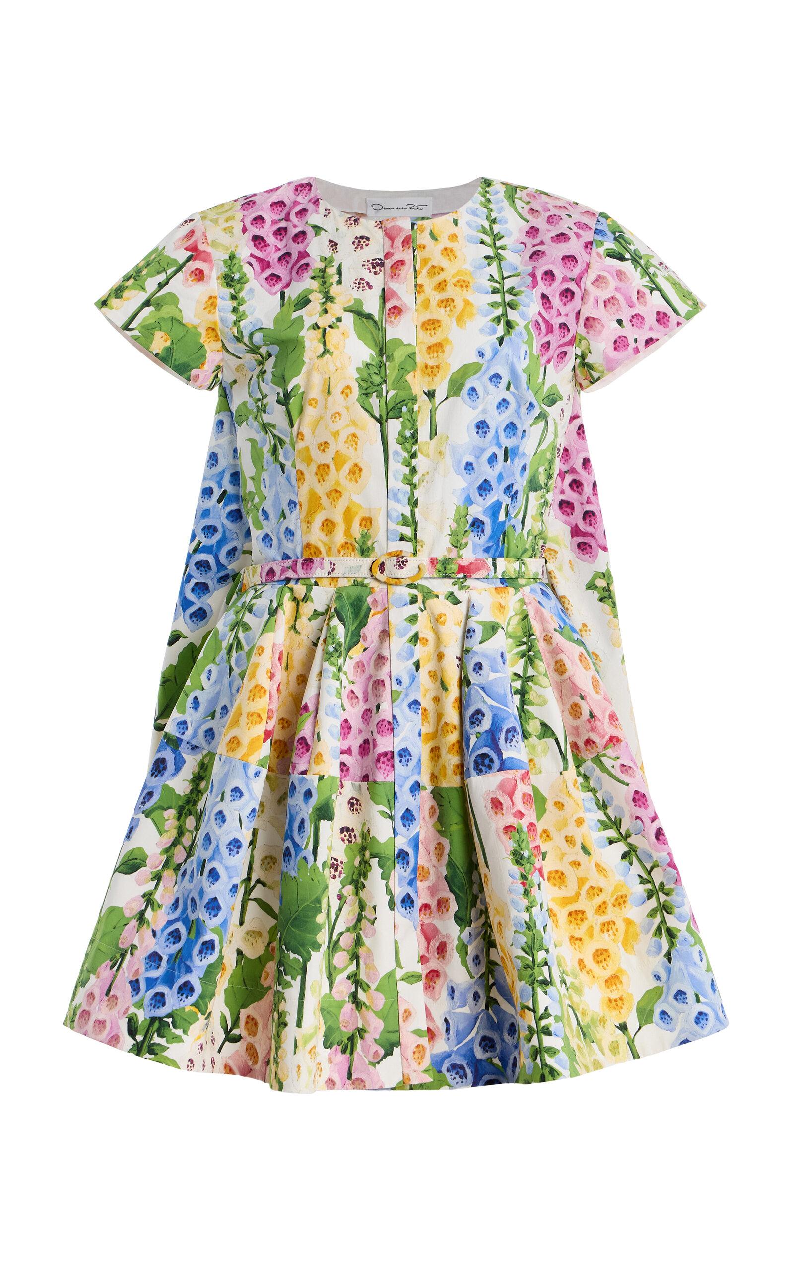 Oscar de la Renta Foxglove-Printed Cotton-Poplin Mini Dress - Moda Operandi by OSCAR DE LA RENTA