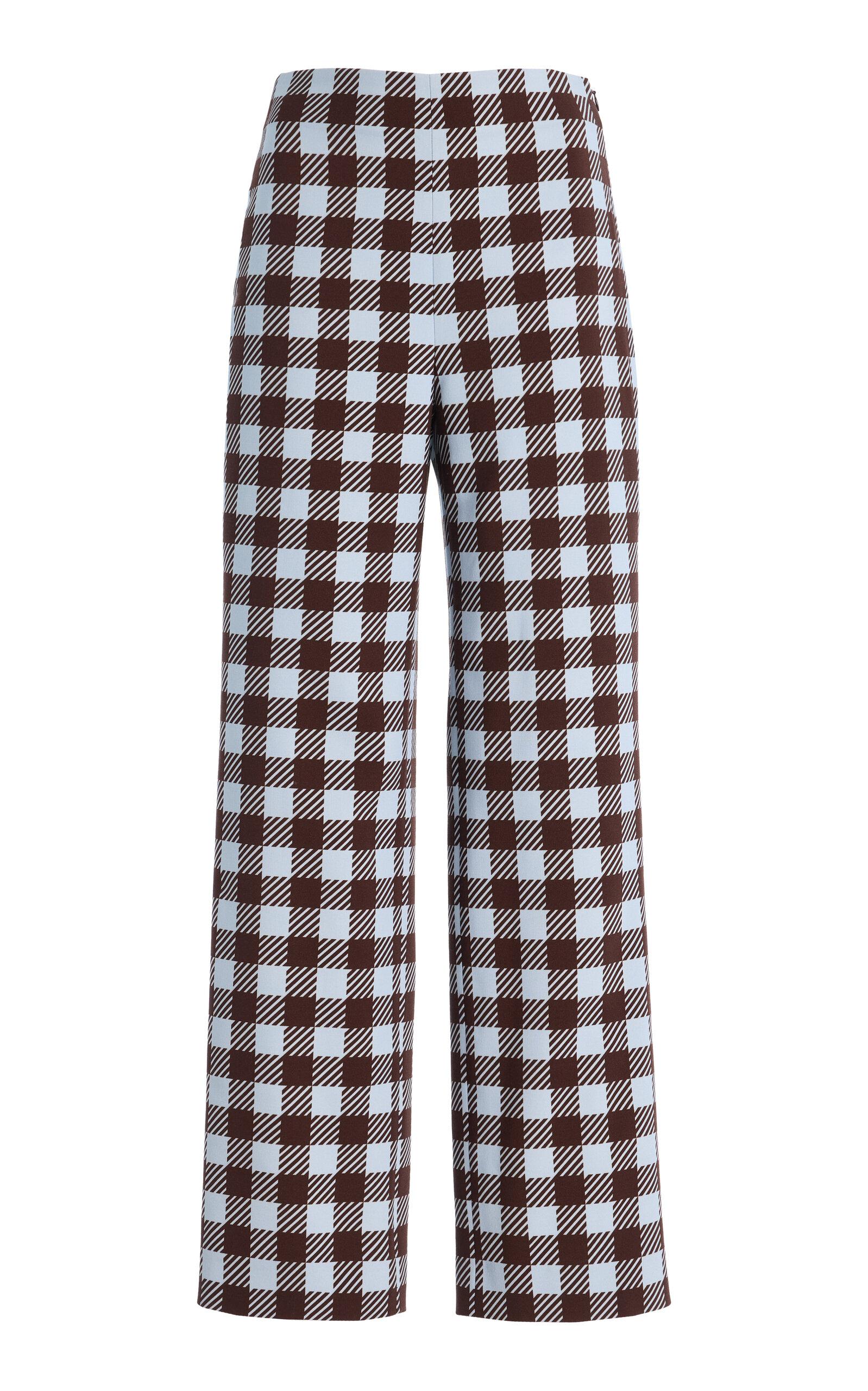 Oscar de la Renta Gingham Wool-Blend Wide-Leg Pants - Moda Operandi by OSCAR DE LA RENTA