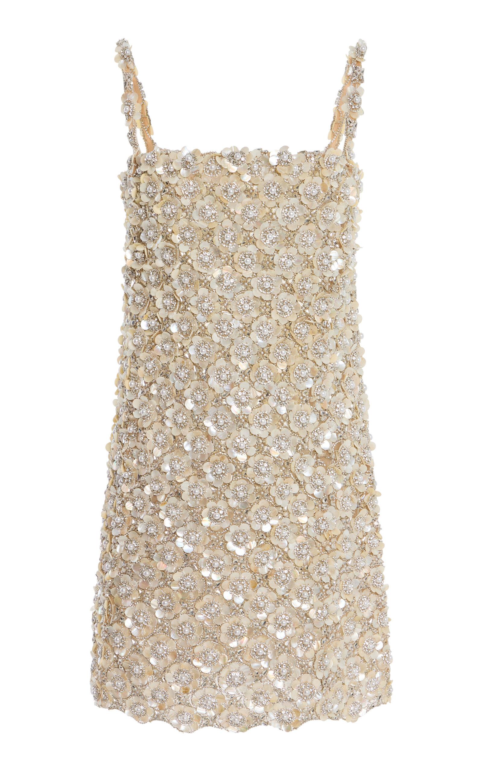 Oscar de la Renta Mother-of-Pearl Embellished Mini Dress - Moda Operandi by OSCAR DE LA RENTA