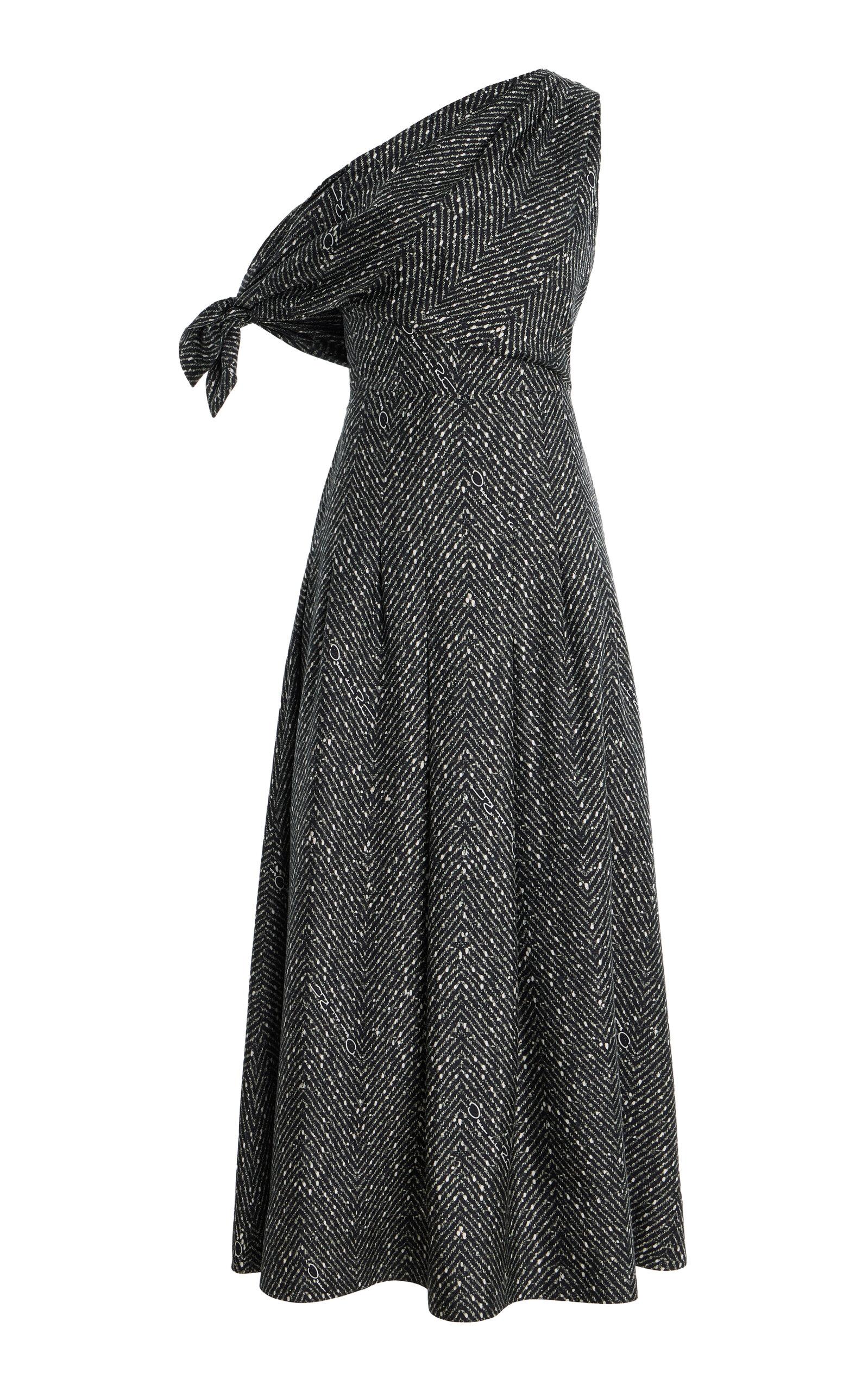 Oscar de la Renta One-Shoulder Silk Midi Scarf Dress - Moda Operandi by OSCAR DE LA RENTA