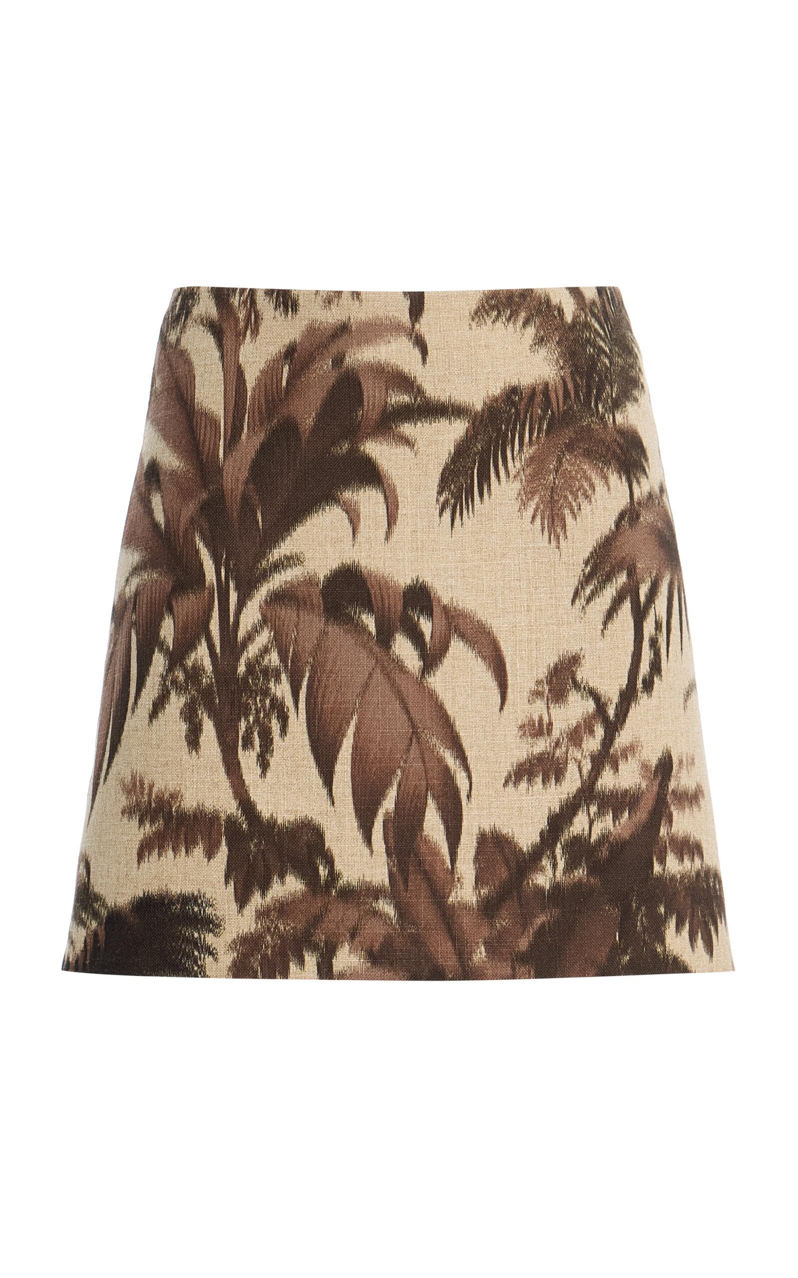 Oscar de la Renta Palm-Tree-Printed Mini Skirt - Moda Operandi by OSCAR DE LA RENTA