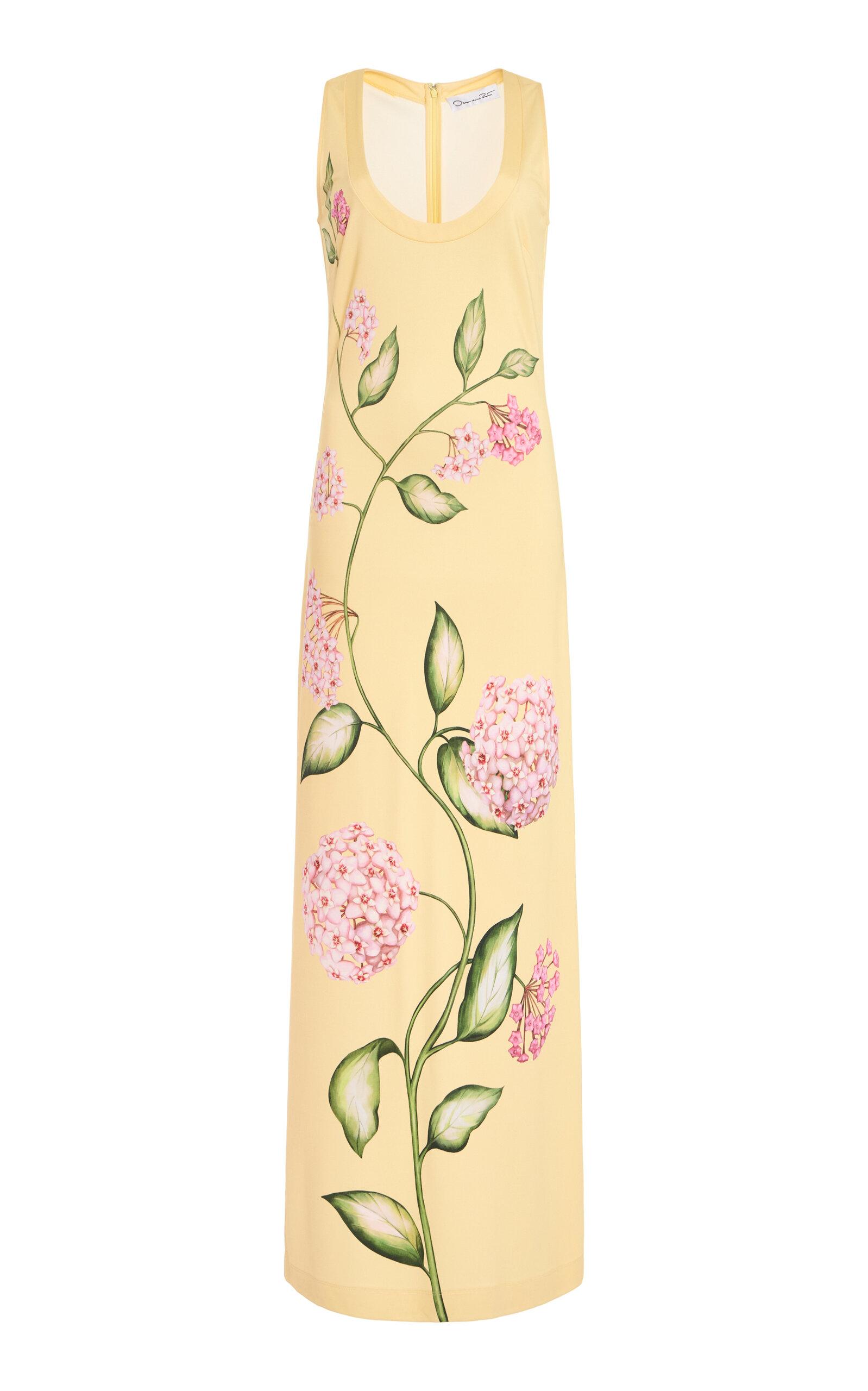 Oscar de la Renta Porcelain Flowers Stretch-Crepe Gown - Moda Operandi by OSCAR DE LA RENTA