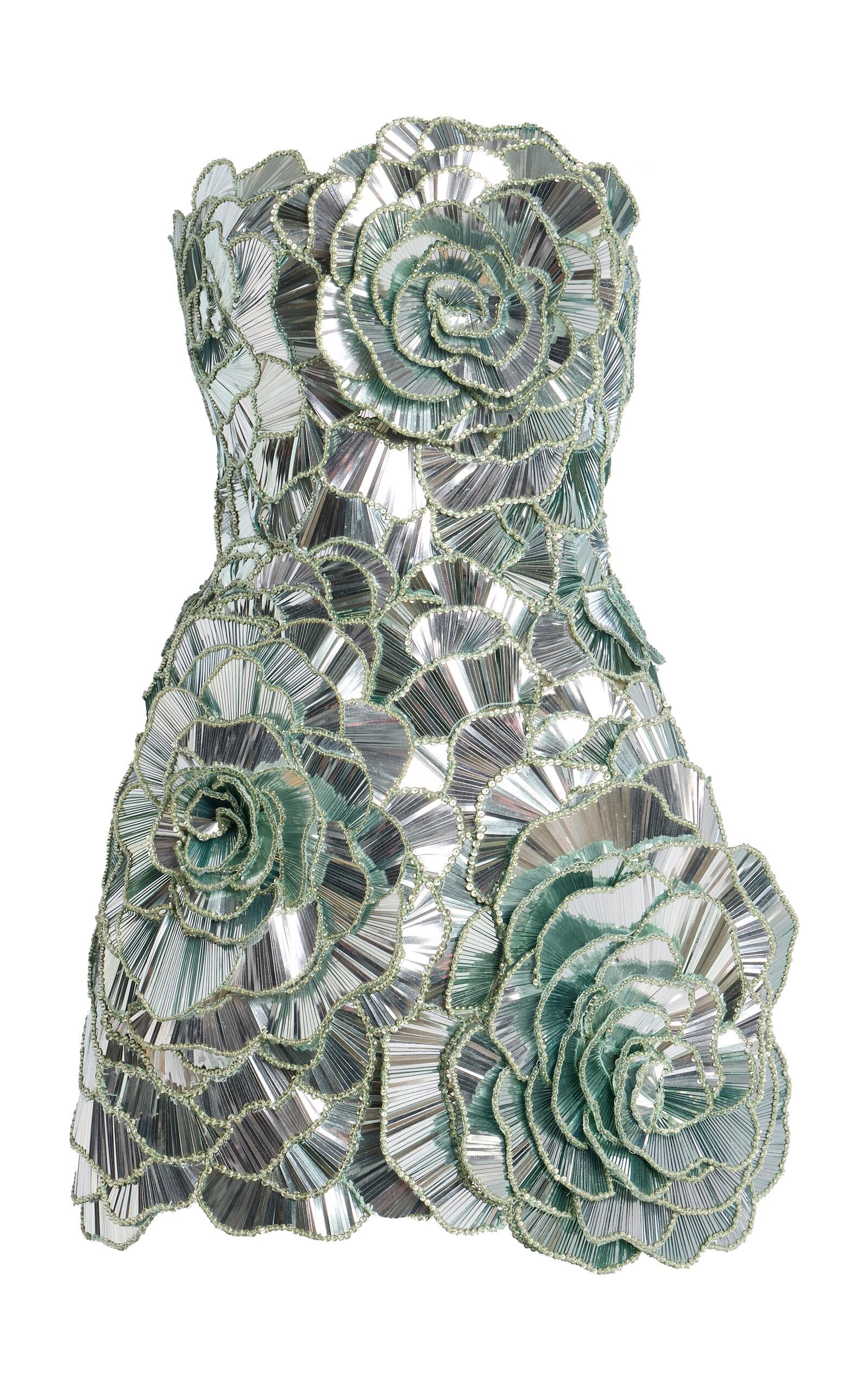 Oscar de la Renta Sequined Geometric Floral Mini Dress - Moda Operandi by OSCAR DE LA RENTA