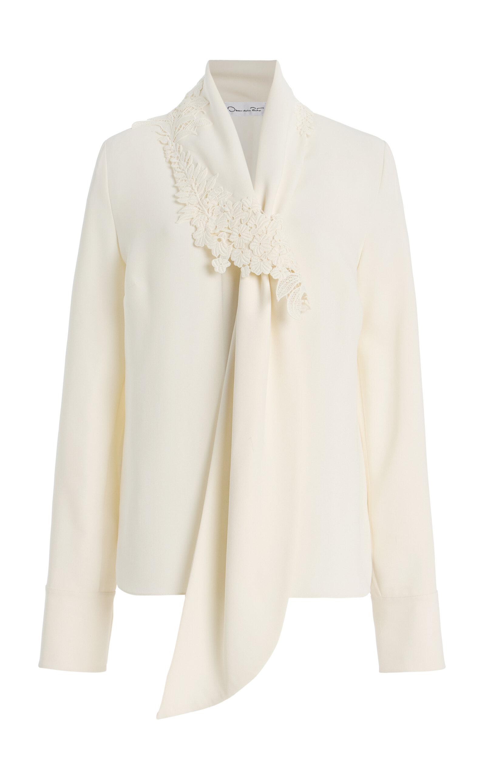 Oscar de la Renta Tie-Detailed Silk-Georgette Blouse - Moda Operandi by OSCAR DE LA RENTA