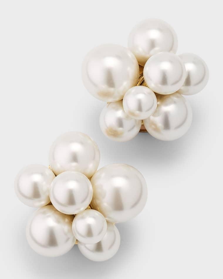 Pearly Popcorn Earrings by OSCAR DE LA RENTA