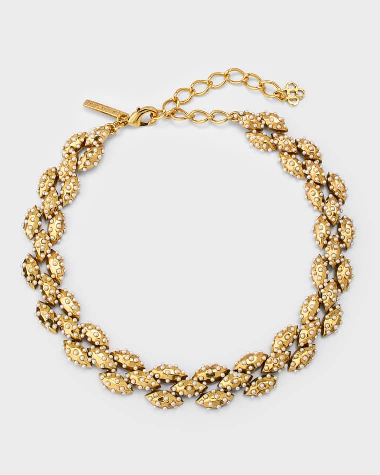 Pearly Tank Chain Necklace by OSCAR DE LA RENTA