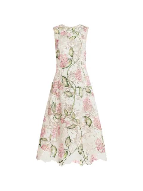 Porcelain Flower guipure sleveless dress by OSCAR DE LA RENTA