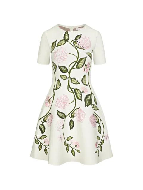 Porcelain flower jacquard maxi dress by OSCAR DE LA RENTA