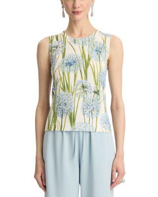 Printed Allium Knit Tank by OSCAR DE LA RENTA