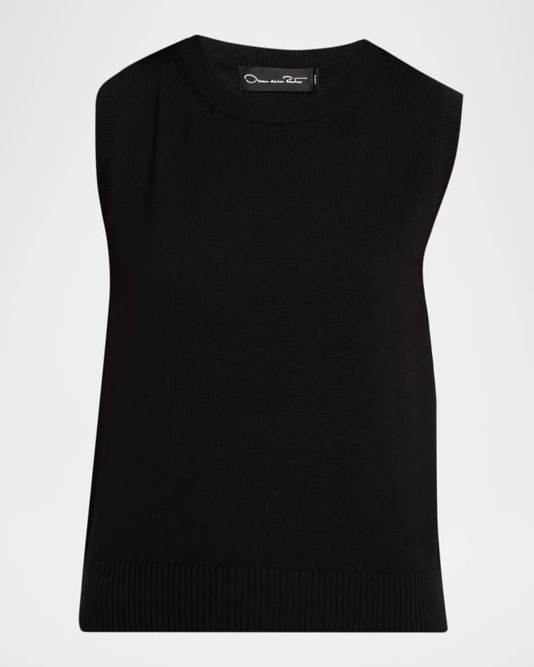 Solid Wool Knit Tank Top by OSCAR DE LA RENTA