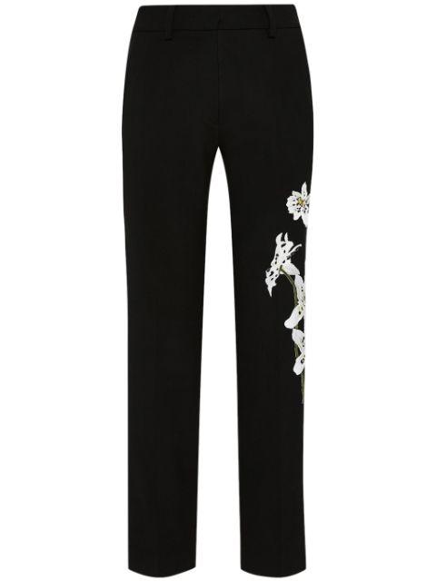Watercolor Orchid trousers by OSCAR DE LA RENTA